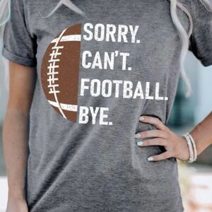 Gray Graphic Tee with Football Print
